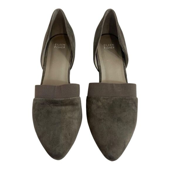 Eileen Fisher Womens Size 11 Gray Suede Hilly Wedge d'Orsay Pump - Picture 3 of 8